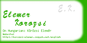 elemer korozsi business card